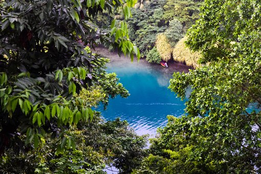 Overview of Blue Lagoon in Portland, Jamaica