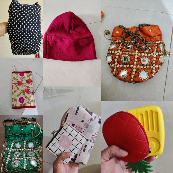 Small Pouches Collection (Singapore, Uttrakhand, Shirdi) and Cap from Wayanad....