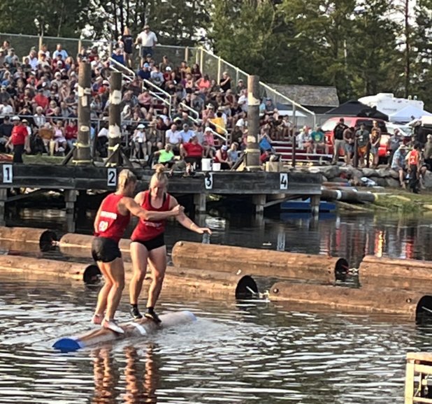 Log rolling competition at the World Lumberjack Championship