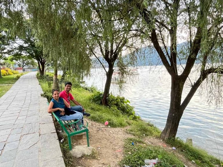 Evening walk along the Phewa Lake