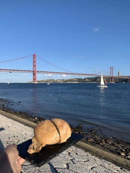 Bifana overlooking Ponte 24 de Abril, Lisbon and at Loja da Praça, Lagos 