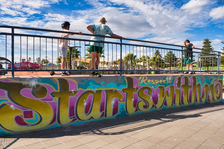 Art at either end of the skate park