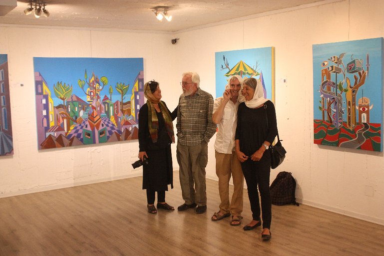 Travelers visiting an art gallery - Tehran, Iran