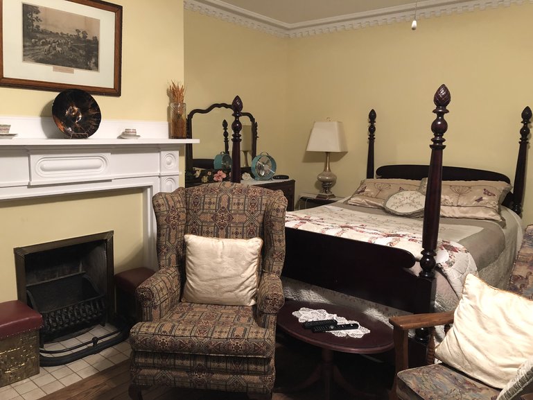 Perfect cozy, period room inside Elmcroft Place in Fredericton NB, found on Airbnb