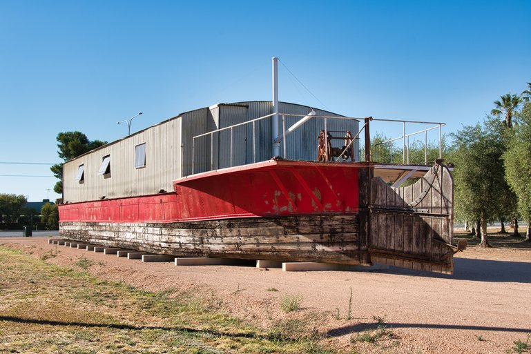 The barge Argo in front of the museum.