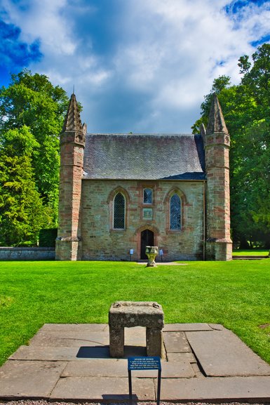 The Stone of Destiny in front of the Chapel. Many Kings have been crowned here