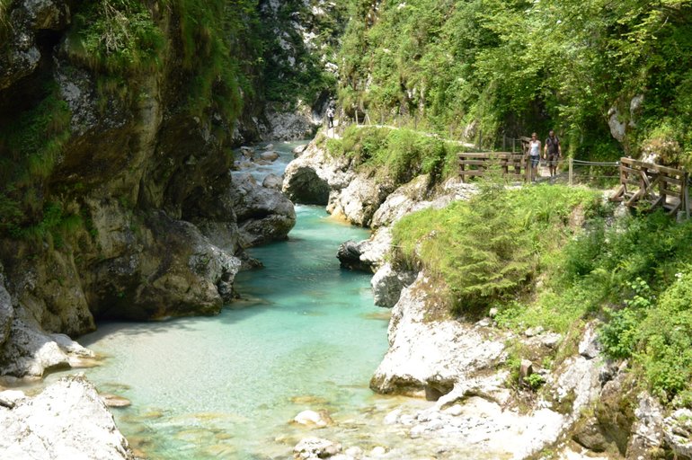 The Tolmin Gorge is a great choice for hot summer days.