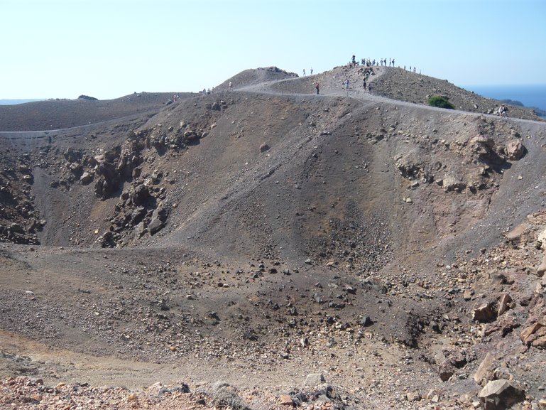 Walking on the Volcanic Island of Nea Kameni 