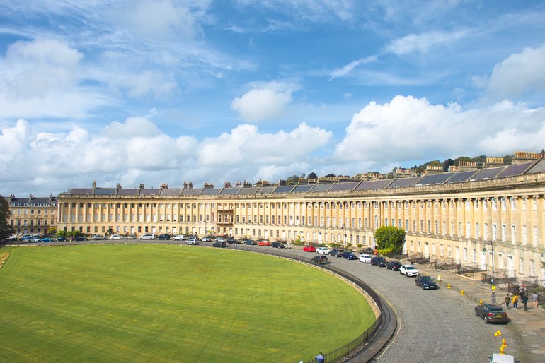 The Royal Crescent as you see it from Henry Sandford's bedroom window