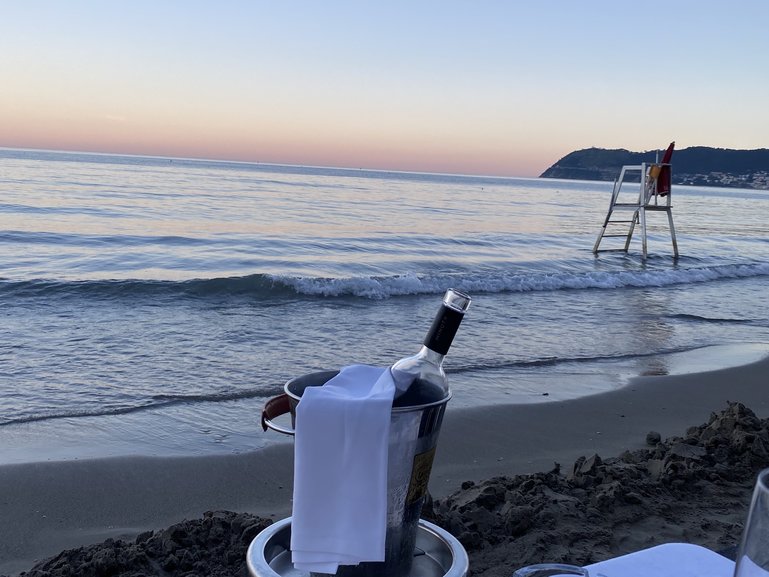 Sunset at La Prua Restaurant in Alassio