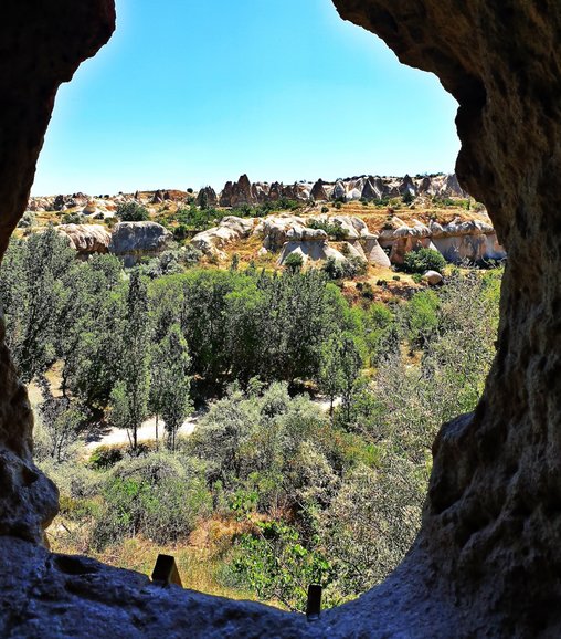 View from the entrance of the Rock-Cut Church