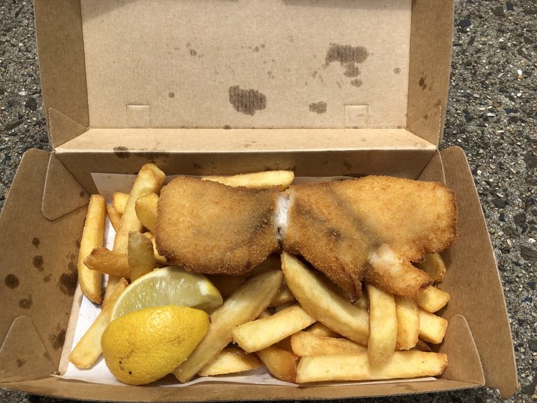 Enjoy Morgan's Fish and Chips while enjoying the waterfront