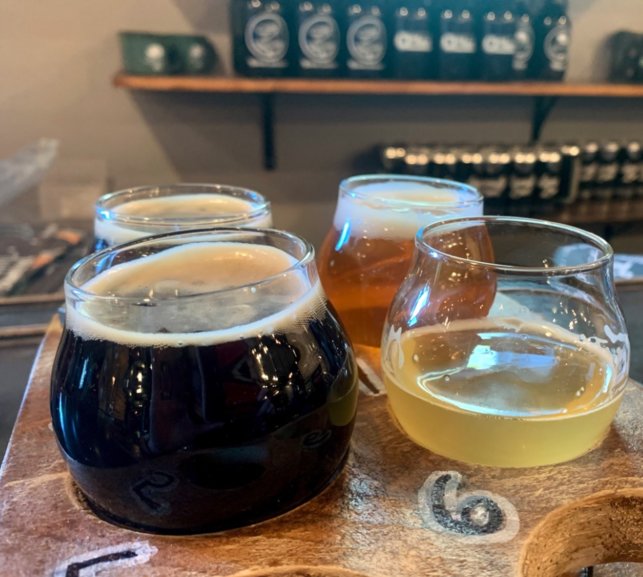 Craft beer flight, Historic Brewing.