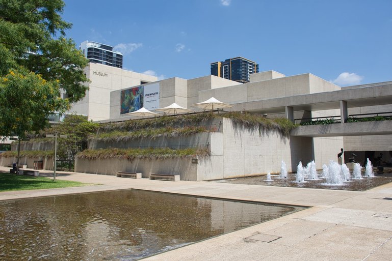 The tranquil, outside of the Queensland Museum just off the Victoria Bridge