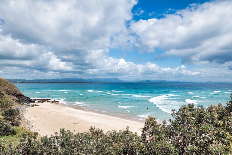 The smaller and quieter beach that is Little Wategos