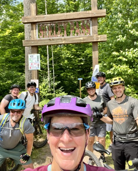 The bike gang at OO Trailhead and Seeley Pass, CAMBA Trails in Wisconsin's Northwoods. 