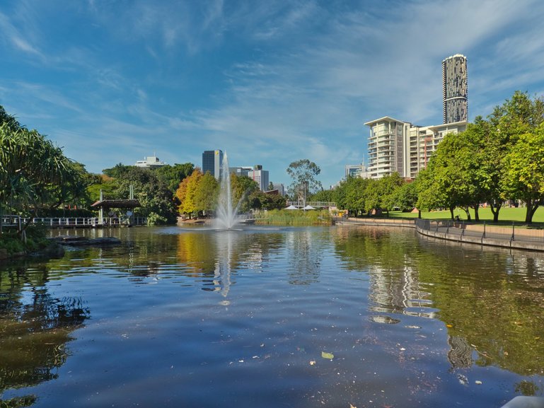 The Lake in the middle of Roma Street Parklands