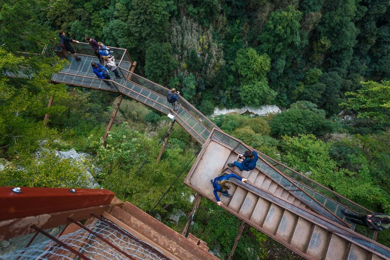 Hanged bridge at Okatse canyon