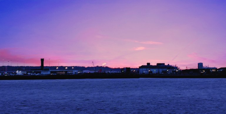 Albert Docks at sunset