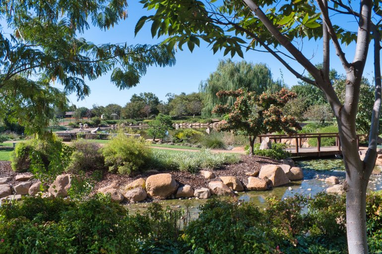 You can walk through the tranquil Japanese Gardens