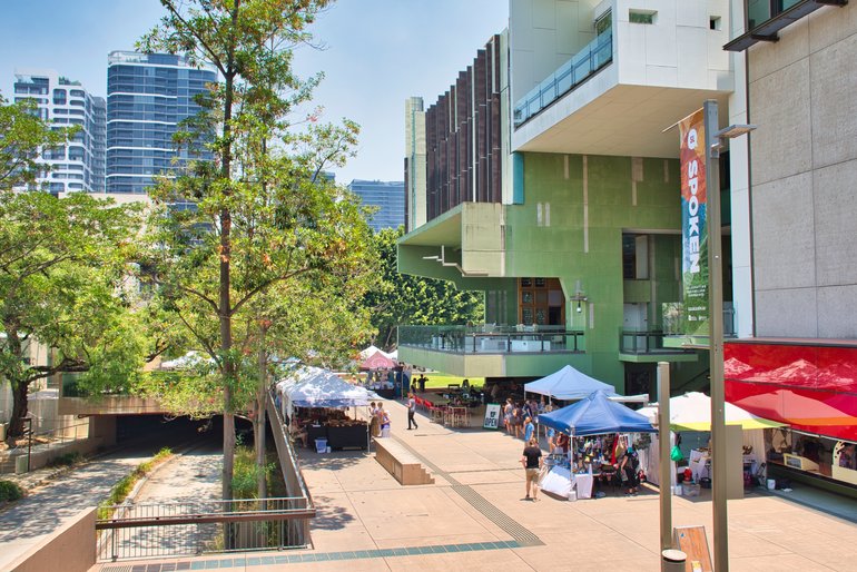 The Handmade Markets wrap around the corner of the State Library