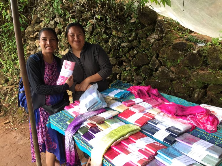Posing with a Local Artisan