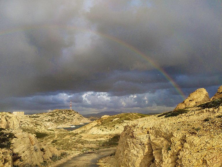 A rainbow over the Frioul Archepeligo