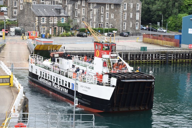 A ferry leaving Oban