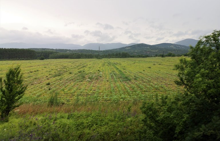 The scenery on the train from Sofia to Burgas