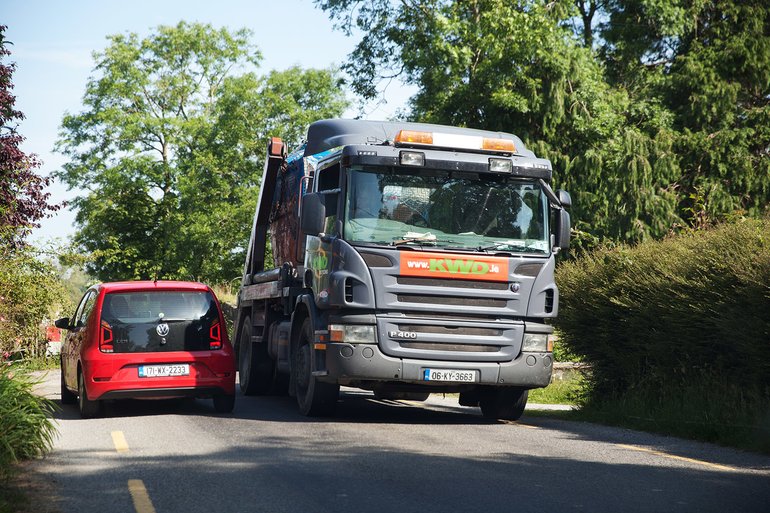 Scary encounter with a large truck