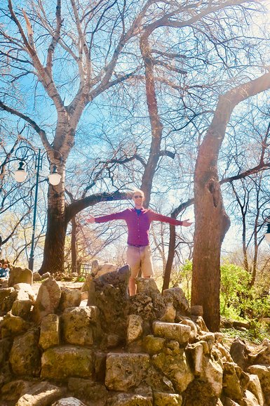 Fun clambering on the rocks