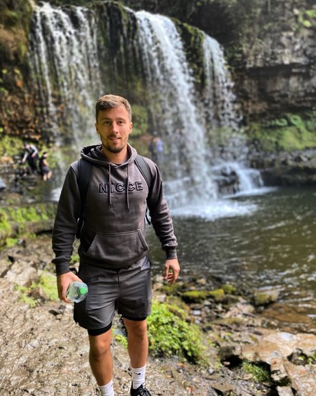 Connor from Shared Bucket List at the Four Waterfalls Walk