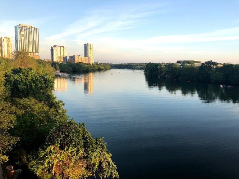 View of the Colorado River - under this bridge is where the bats stay.