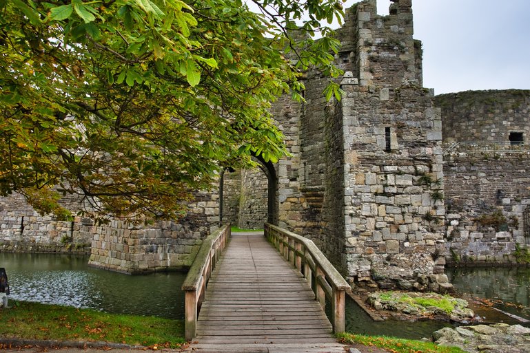 The entrance to Beaumaris Castle where you will start your journey