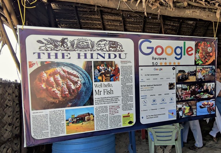 Mr.Fish Cafe on the way to Dhanushkodi