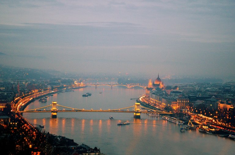 Panoramic View of Budapest from the Citadel, Hungary