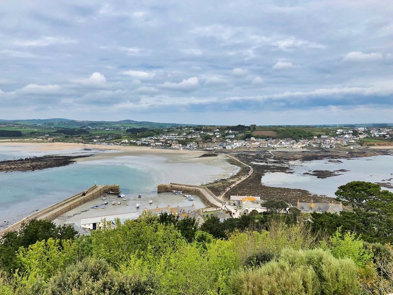 The town of Marazion and how close you are to the Causeway