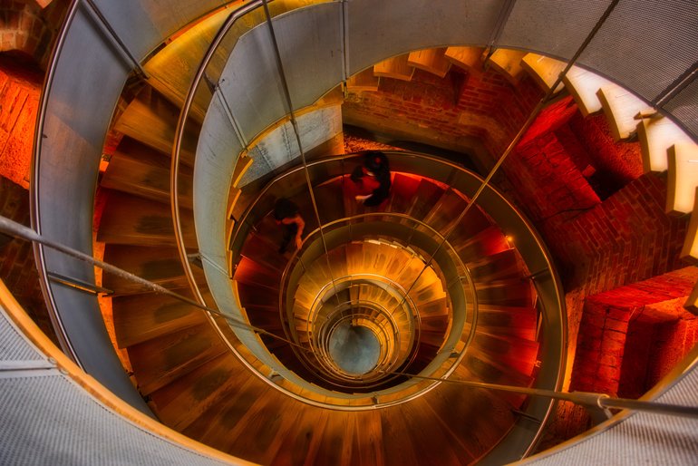 The 135 steps up to the top of The Lighthouse