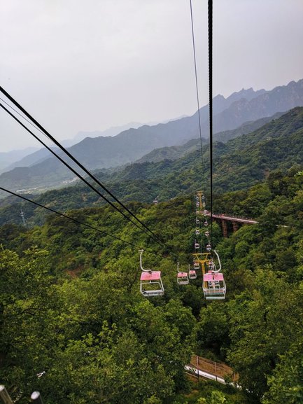 The gondola ride to the Great Wall of China at the Mutianyu section is fun and allows you to feel the enormity of the Wall.