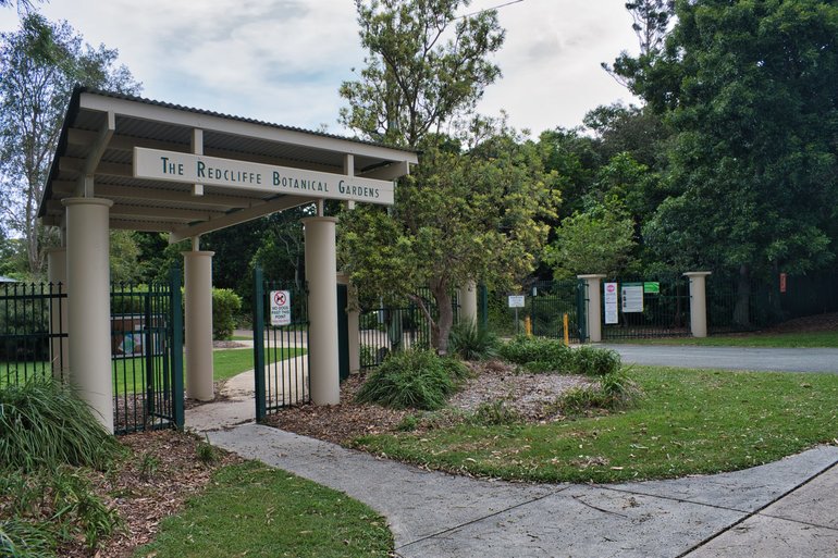 The entrance to the Redcliffe Botanical Gardens on George Street