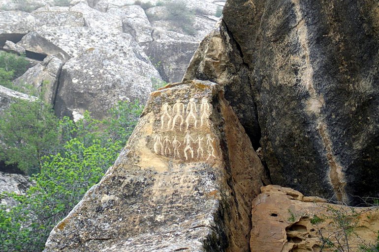 Gobustan Petroglyphs on the Rocks