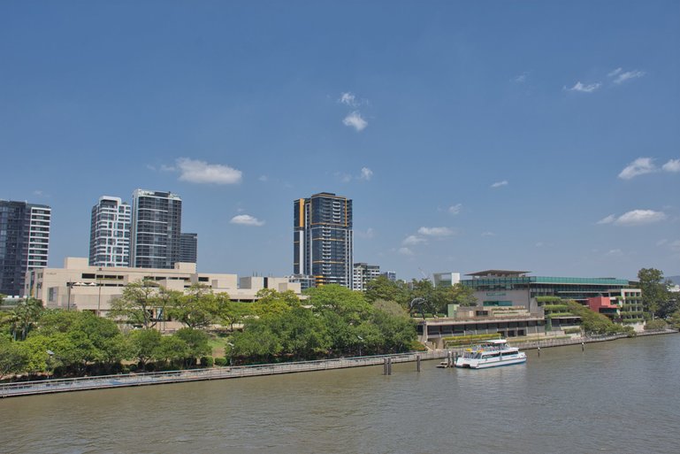 Queensland Museum, Queensland Art Gallery, State Library and Gallery of Modern Art along the Brisbane River