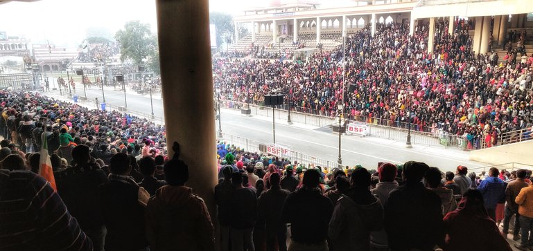 The crowd in Wagah Border,Amritsar