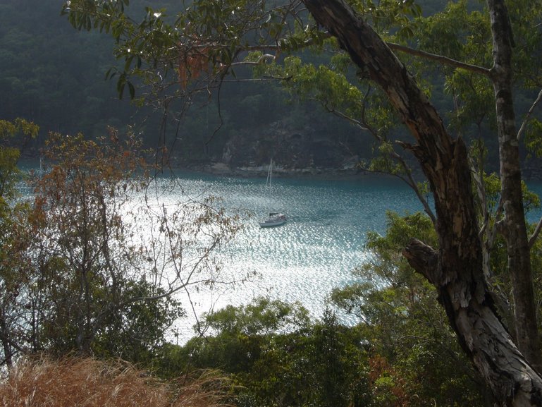 Yacht anchored at Nara Inlet, Hook Island