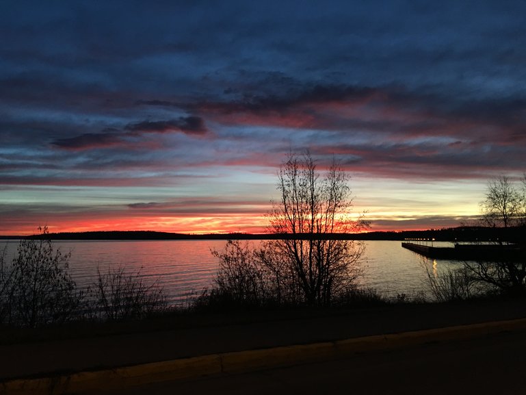 Sunrise over the marina, Cold Lake, Alberta, Canada