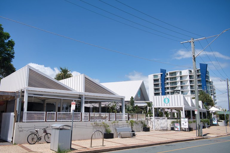 The Belvedere Hotel and the immense outdoor seating