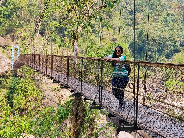 The bridge made of iron while on the way to Doubel Decker Living Root Bridge...