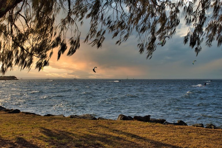 Watching the Kite Surfers at Reef Point Beach