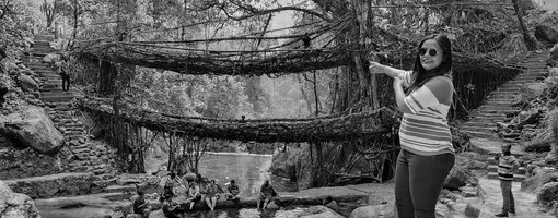 I Trekked Down To Double Decker Living Root Bridge & Rainbow Waterfalls