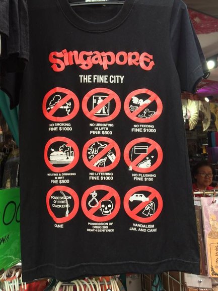 T-shirts guiding (or warning) travelers about the rules